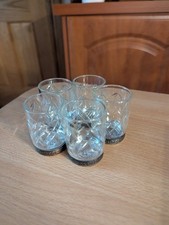 Vintage Soviet Russian Cut Crystal Shot Glasses Set of 5 (USSR 1970s)
