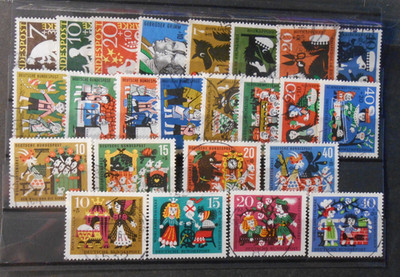 DEUTSCHLAND ,GERMANY BUND 1959-1964 Märchen Konvolut GRIMM 4x 6 kpl Satz 36V. GEBRAUCHT