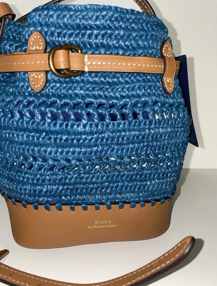 Polo Ralph Lauren Raffia & Leather Bellport Crossbody Bag RRP £349 - Image 2 of 4