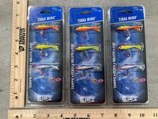 Lot of 9 - Clam Tikka Mino 3/16 oz - Three Color Patterns - Clam Jigging Minnows