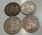 50C Seated Liberty Half Dollars FOUR PIECE LOT  AS SHOWN RANDOM YEARS