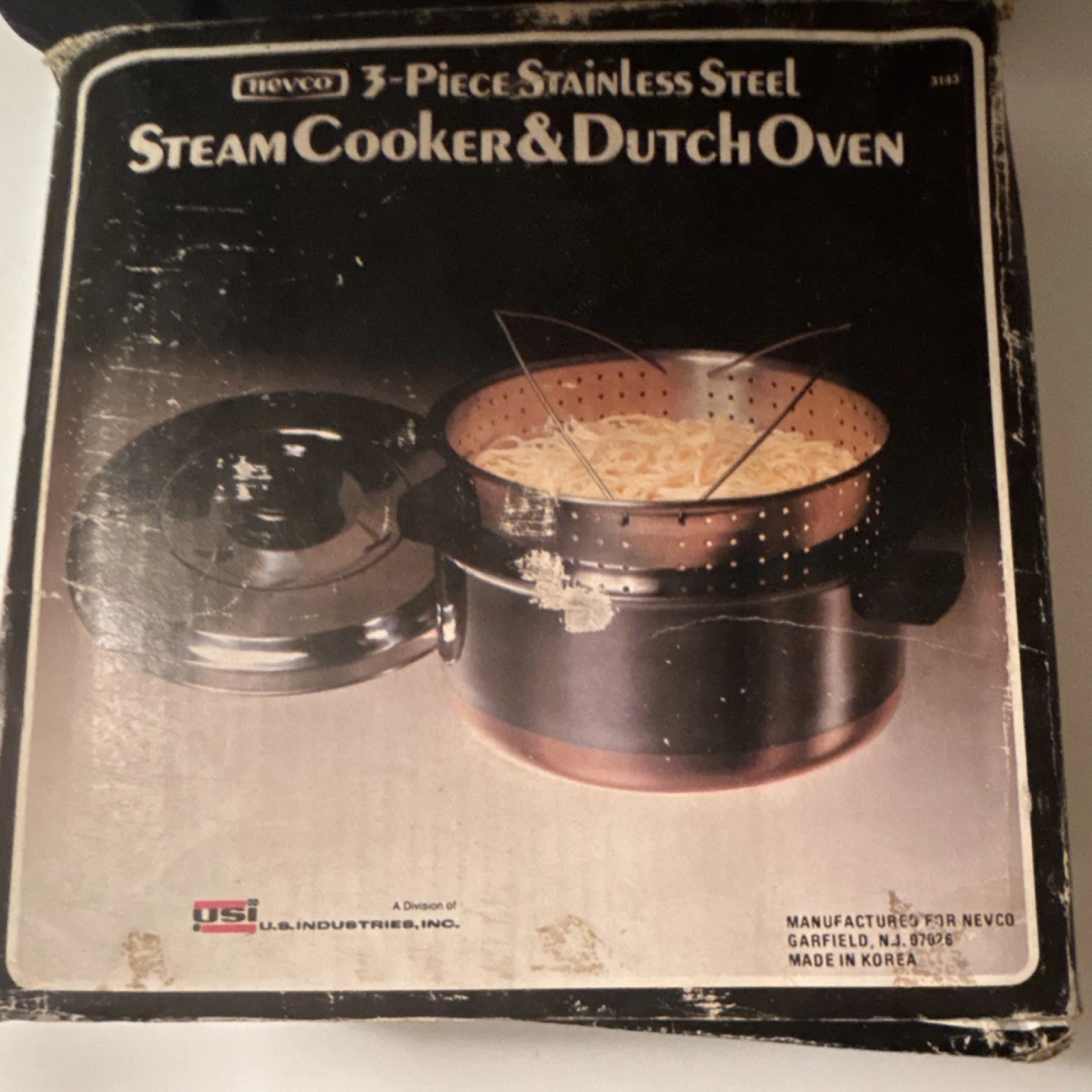 Nevco 3-Piece Stainless Steel Steam Cooker & Dutch Oven 4 qt Silver