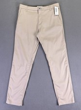 Birddogs Pants Mens 32x30 Beige Performance Office Smart Casual New Defect Stain