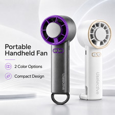 US Stock Portable Handheld Fan Rechargeable USB Mini Fan LED Light Travel