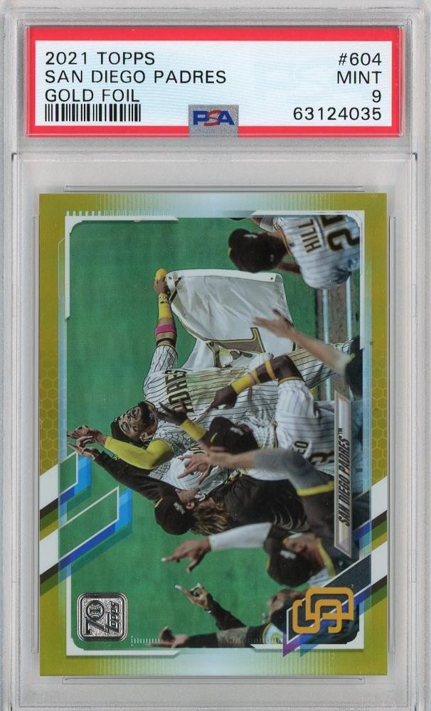 2021 Topps Series 2 Fernando Tatis Jr. 604 San Diego Padres Gold Foil Psa9