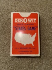 Dek-O-Wit States Game Quiz Cards  1957. Complete original game Extremely Rare.