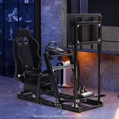 Minneer F1 Auminum Sim Racing Cockpit with Seat &TV Stand Fit Logitech G920 G29