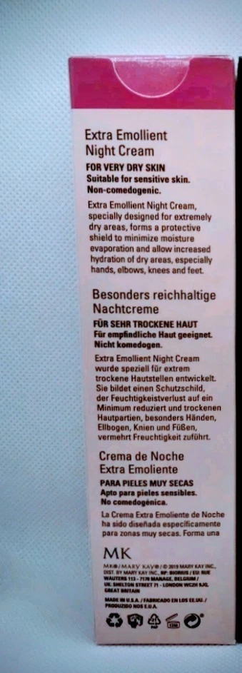 CREME NOTURNO EXTRA EMOLIENTE MARY KAY~LOTE DE 2~TAMANHO COMPLETO~PELE MUITO SECA~Exp.2028 - Imagem 3 de 4