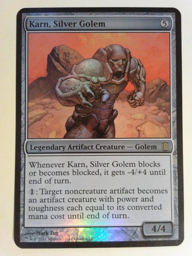 MAGIC KARN, SILVER GOLEM FOIL OVERSIZED CARD - COMMANDER'S ARSENAL JUMBO LARGE