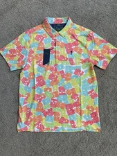 MEDIUM William Murray Polo Shirt Stretch Golf Performance Candid Cameras Mens