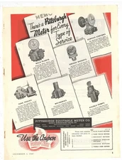 1937 Ads F&B of PG: Cities Service Oil & Gasoline AND Pittsburgh Equitable Meter