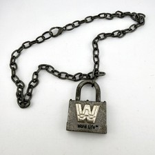 John Cena WWE Word Life Padlock & Chain Necklace 2004 Very Rare