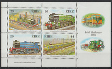 == Irlande. Bloc-feuillet ★★ Histoire des Chemins de Fer Irlandais — 1984 ==
