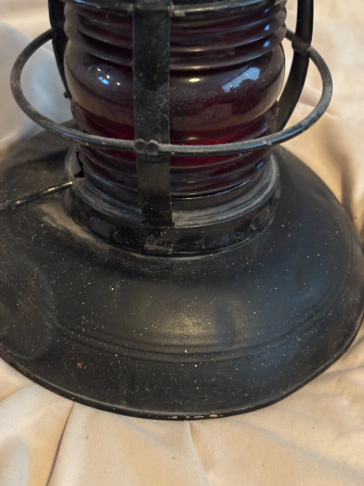 2 Vintage Lanterns No. 40 Traffic Gard Embury Warsaw NY USA Red Globe Dietz