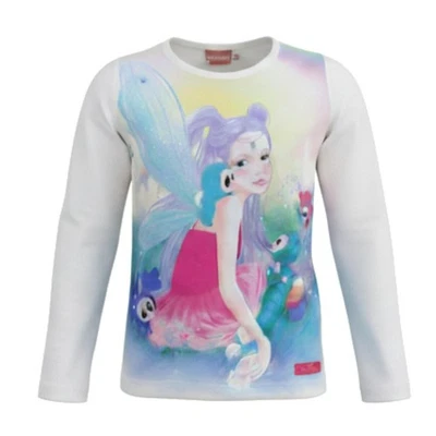 Ylvi and the Minimoomis Mädchen Langarmshirt YLVIS WORLD - creme - Gr. 104 - Bild 1 von 2