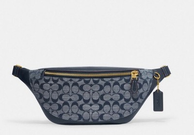 NWT Coach Warren  Belt Bag Chambray Brass/ Denim Style No C G 994