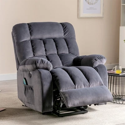 MERAX Power Lift Recliner Electric Massage Chair Armchair Single Sofa with Heat Grey
