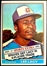 1976 Topps Baseball #99T EX Lee Lacey Traded Card Dodgers to Braves