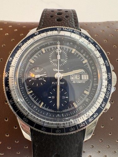 YEMA FLYGRAF WATCH CHRONOGRAPH AUTOMATIC DAY DATE MENS 40.5mm SWISS MADE