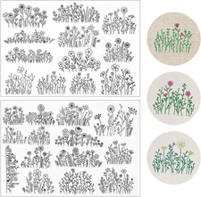 26 Piece Stick and Stitch Embroidery Paper Water Soluble Embroidery Patterns Sew