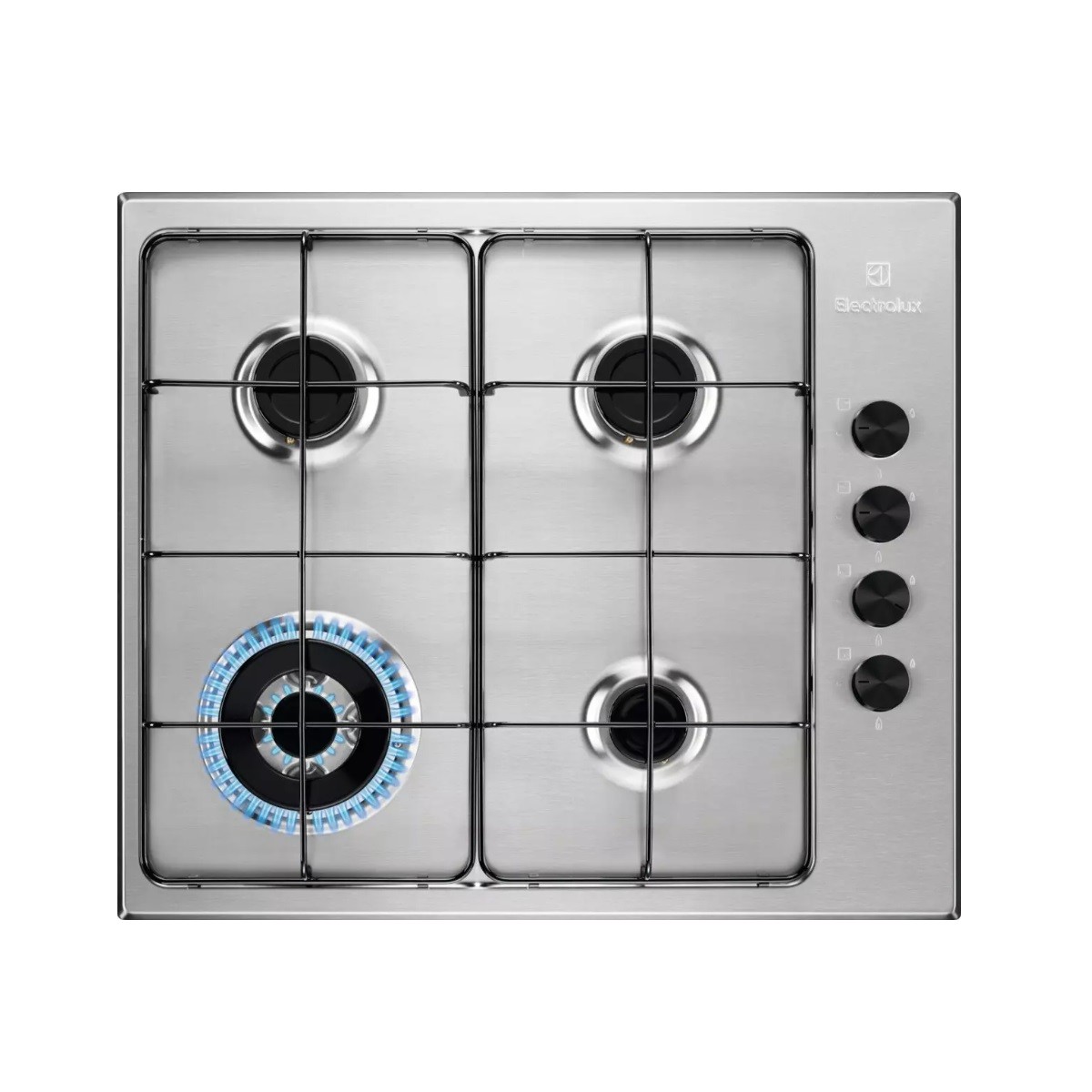Table cuisson gaz Electrolux EGS6414X encastrable 60 cm en inox brossé avec 4 foyers
