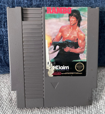 Rambo (Nes, Nintendo)  Label Damage -Tested and Working!