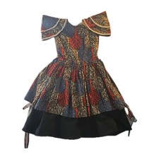 Handmade Orange Blue  Tan Traditional African