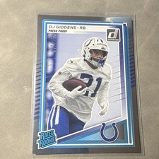 2025 Panini Donruss Press Proof /199 Rated Rookie DJ Giddens #364 Colts NFL