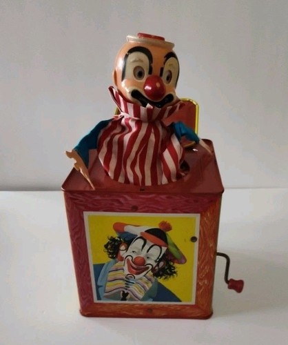 Vintage 1950's Matty Mattel JACK IN THE BOX Clown No. 659 Tin - Not Working