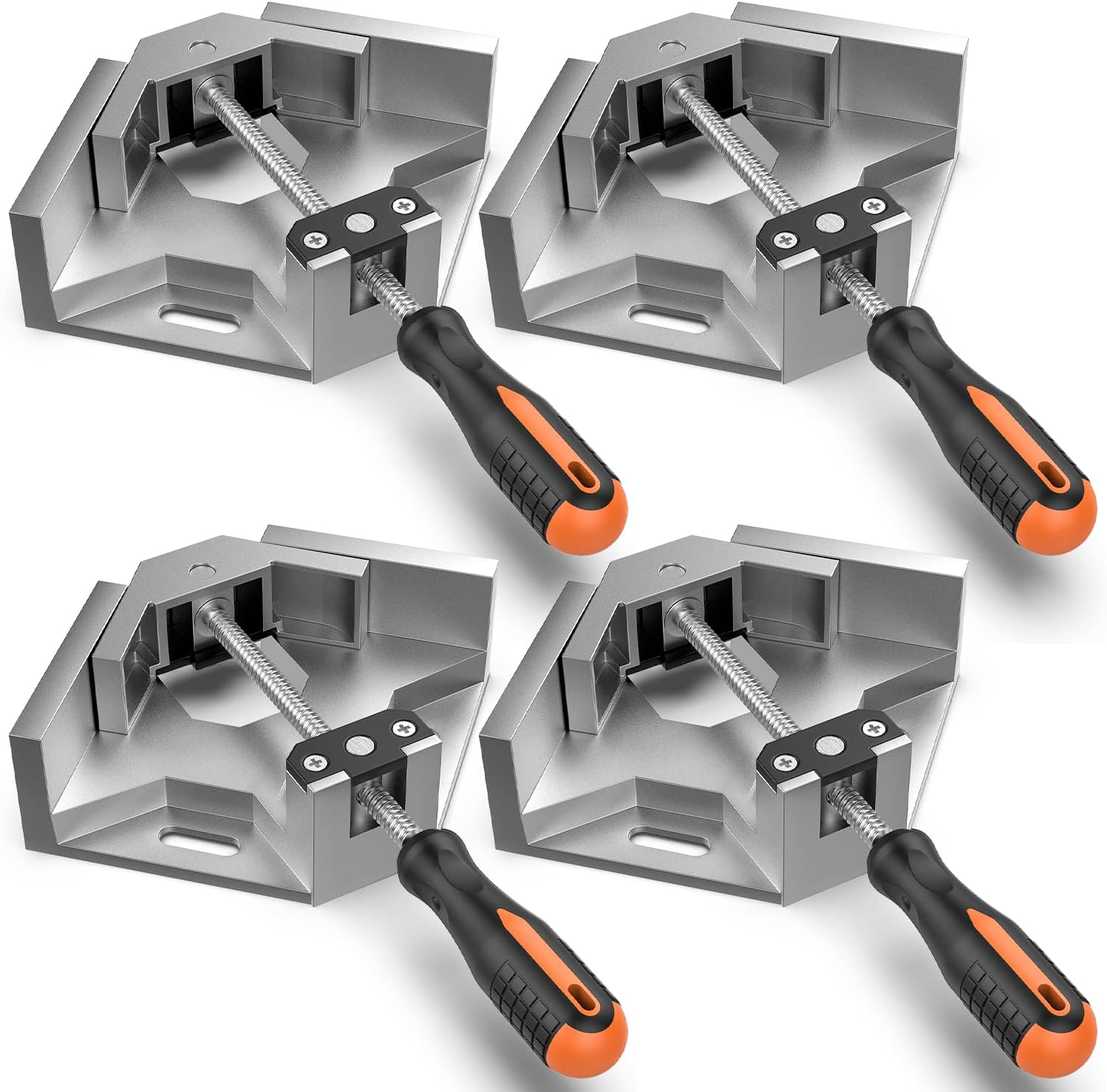 Right Angle Clamp,  [4 PACK] Single Handle 90° Aluminum Alloy Corner Clamp, Clam