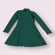 Reformation Maya Sweater Dress Womens XS Emerald Green Ribbed Knitted USA Made