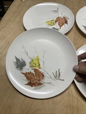 8 Vtg  MCM Boonton Ware Set Melamine White Dinner Plates 10” + Serving Tray