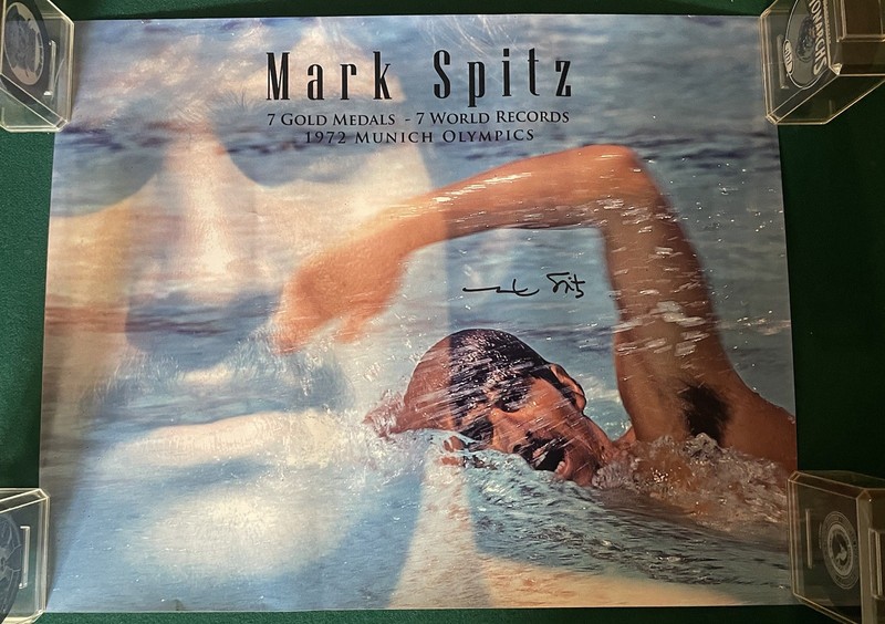 Mark Spitz Signed 20 X 16 Poster Of 7 Time Olympic Gold Medalist Swimmer