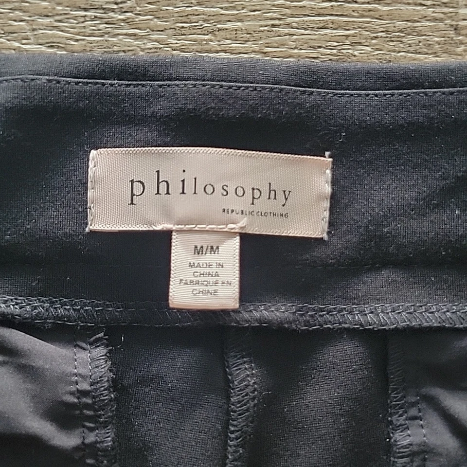 Philosophy Republic Pull On Pants ~ Sz M ~ Black ~ High Rise ~ 29" Inseam - Image 4 of 4