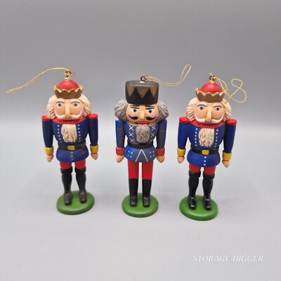 Vintage Lot of 3 Kmart Christmas Nutcracker 4'' Decoration Holiday Ornament