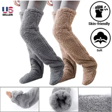High Fuzzy Socks Over Knee Winter Leg Warmers Plush Slipper Sleeping Cozy Socks