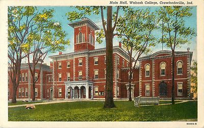 1948 Main Hall, Wabash College, Crawfordsville, Indiana Postcard | eBay