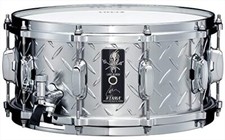 Tama Lars Ulrich Signature Snare Drum - 6.5 x 14-inch - Diamond-plated Steel