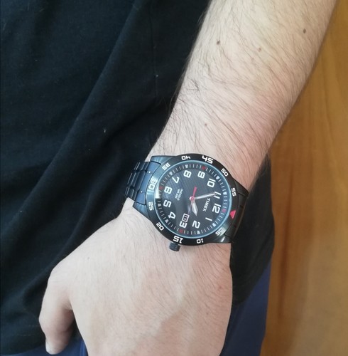 Orologio Timex Uomo Cassa E Cinturino In Acciaio Nero Satinato Linea Sportiva - Imagen 2 de 8