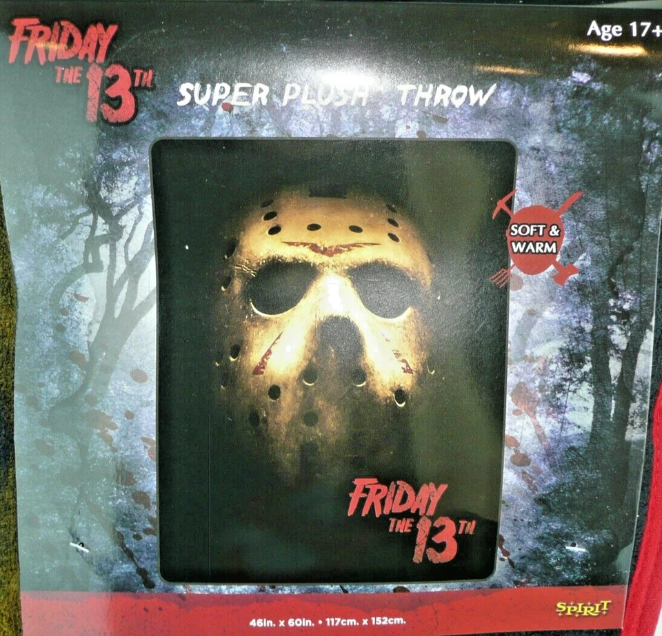 Friday the 13th Blanket Super Plush Throw Jason Vorhees Hockey Mask Horror Slash - Image 2 of 3