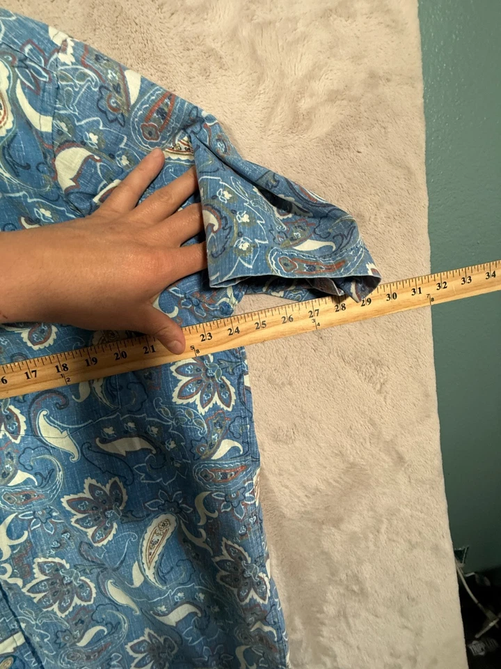 Camisa Hawaiana Reyn Spooner Para Hombre Talla Grande Azul Paisley Foto 4 de 4