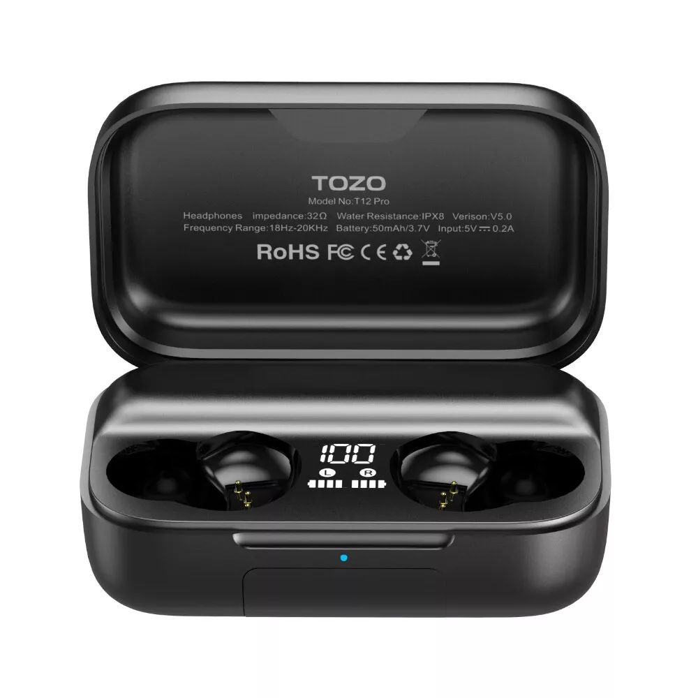 TOZO T12 Pro Earbuds Replacement Charger Case Wireless Charging