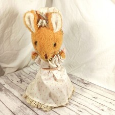 Vintage 1970s Eden Lady Mouse Beatrix Potter Plush Stuffed Animal 11" Dress Hat