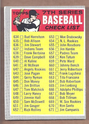 1970 Topps SEMI-HIGH #588B CHECKLIST 7 ''666 IS ADOLPHO'' *UNMARKED* EX CONDITION