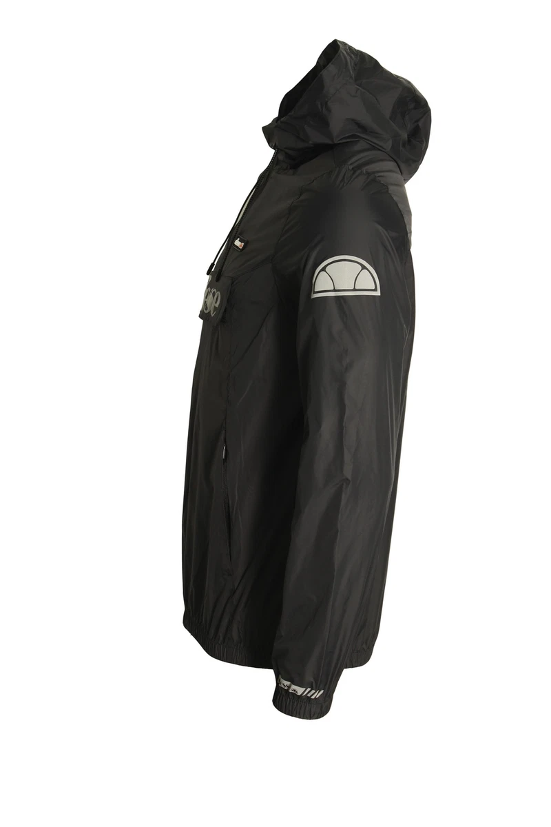 Mens Showerproof Jacket ELLESSE Berto Half Zip OTH Hooded Jacket
