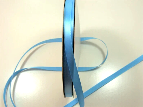 Copen Blue Single-Face Satin Ribbon 3/8" wide x 10 yards Schiff Polyester B37 - Picture 4 of 4