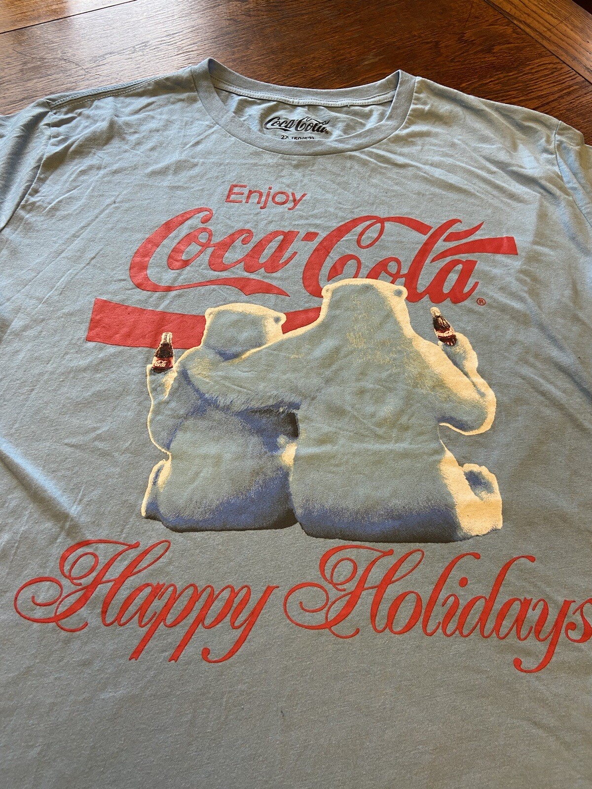 Coca-Cola Happy Holidays Polar Bears Shirt Sz 2 XL