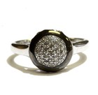 New 925 sterling silver black rhodium .25ct diamond halo ladies ring 3.3g womens — photo 1