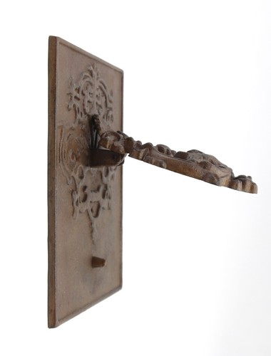 Antique Cast Iron Ornate Door Knocker on Back Plate - Picture 8 of 10