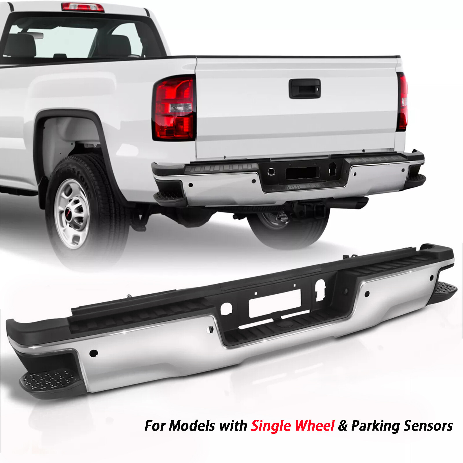 NEW Complete Rear Bumper Assembly For 2015-2019 Silverado Sierra 2500 HD 3500HD